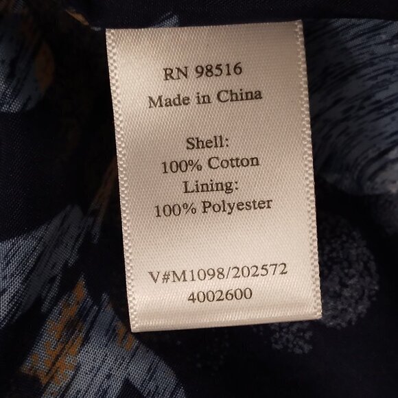 Coldwater Creek | Blue Floral Shirred Open Front Jacket | Size 14 - Picture 8 of 9